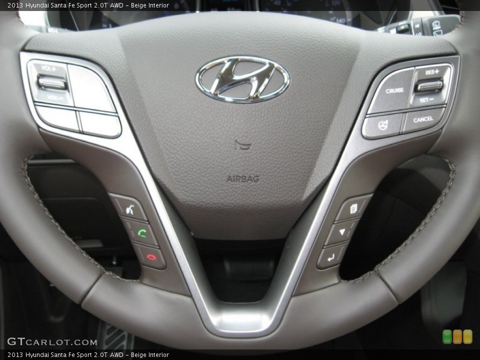 Beige Interior Steering Wheel for the 2013 Hyundai Santa Fe Sport 2.0T AWD #72147573