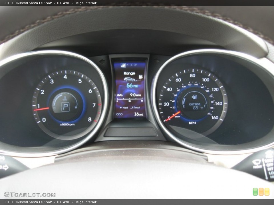 Beige Interior Gauges for the 2013 Hyundai Santa Fe Sport 2.0T AWD #72147591