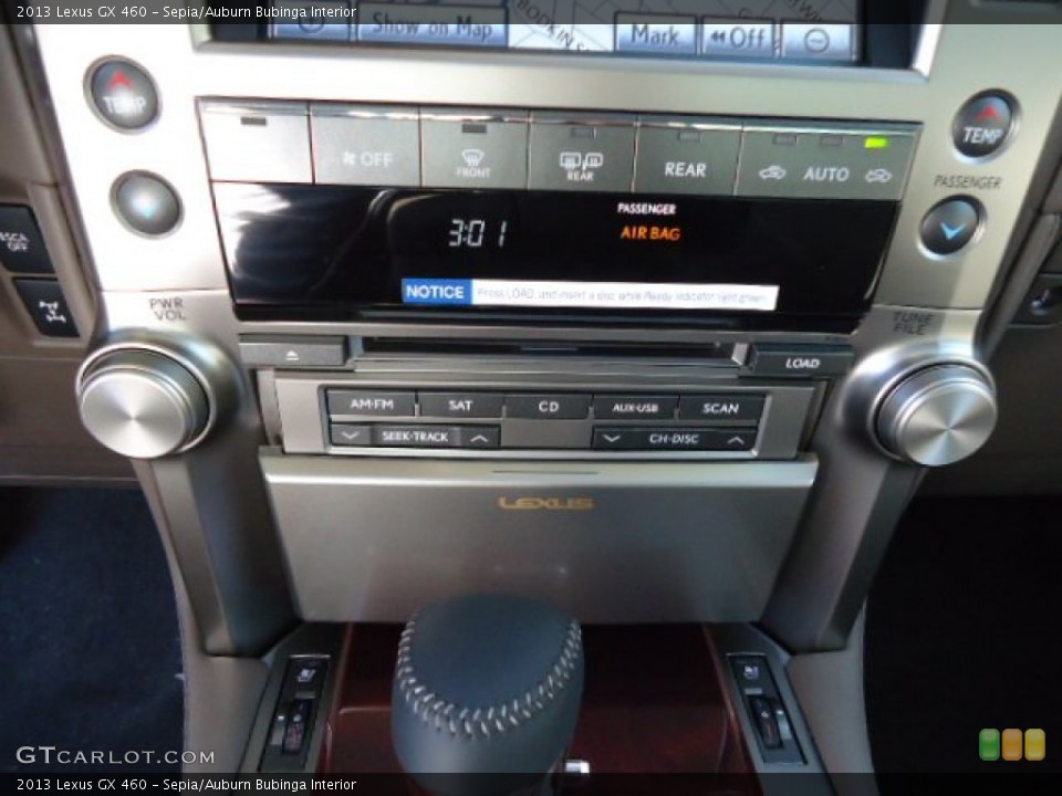 Sepia/Auburn Bubinga Interior Controls for the 2013 Lexus GX 460 #72148889