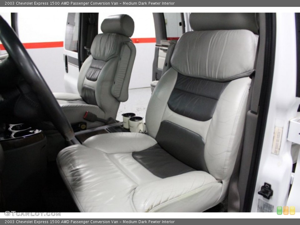 Medium Dark Pewter Interior Front Seat for the 2003 Chevrolet Express 1500 AWD Passenger Conversion Van #72157080