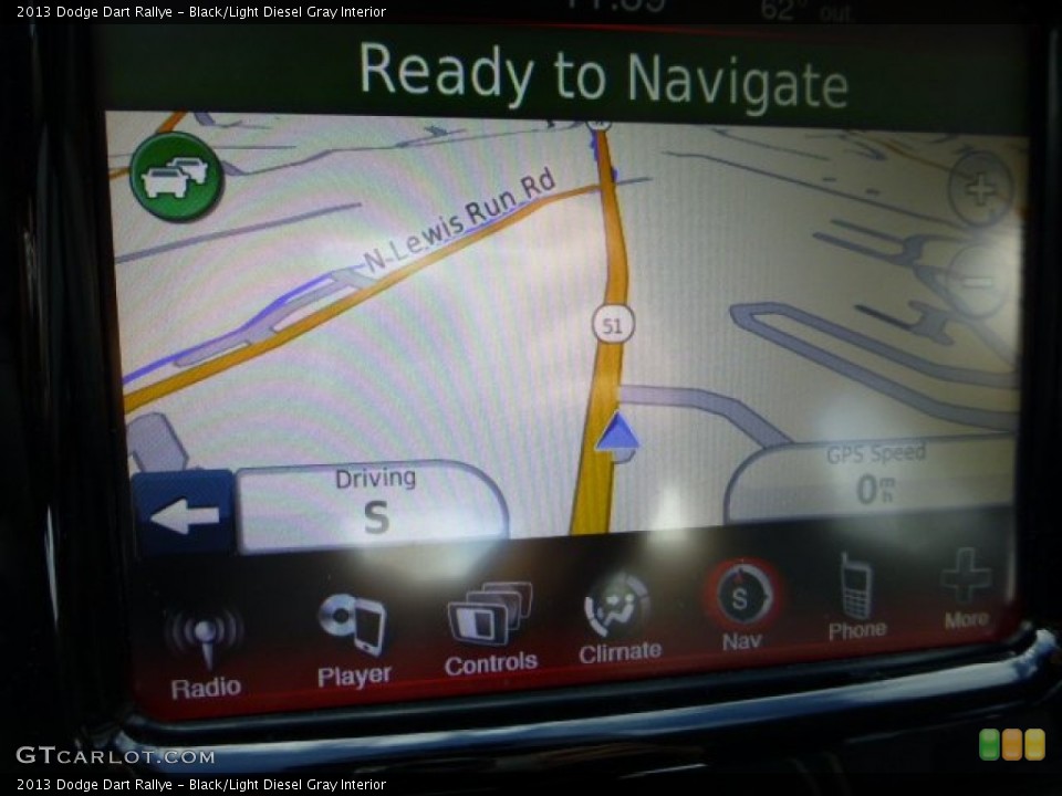 Black/Light Diesel Gray Interior Navigation for the 2013 Dodge Dart Rallye #72165286