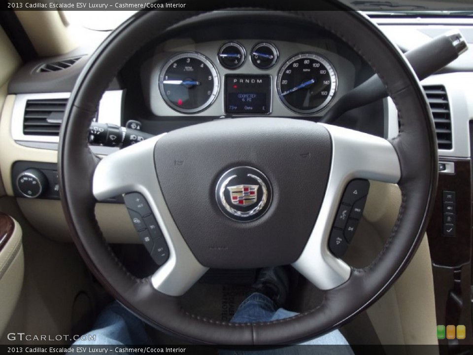 Cashmere/Cocoa Interior Steering Wheel for the 2013 Cadillac Escalade ESV Luxury #72176544