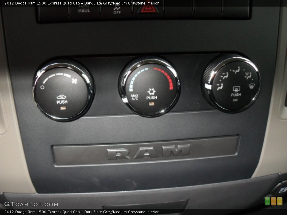 Dark Slate Gray/Medium Graystone Interior Controls for the 2012 Dodge Ram 1500 Express Quad Cab #72185346