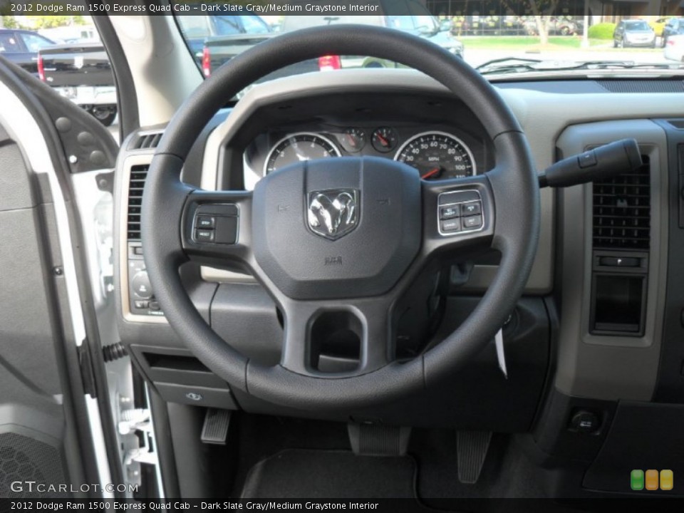 Dark Slate Gray/Medium Graystone Interior Steering Wheel for the 2012 Dodge Ram 1500 Express Quad Cab #72185385