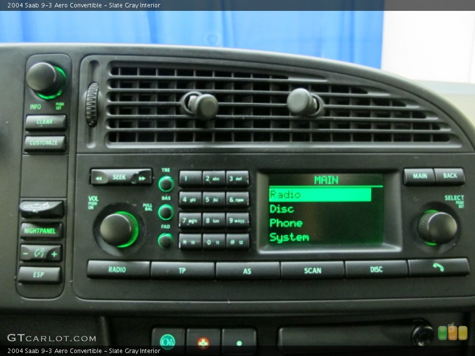 Slate Gray Interior Controls for the 2004 Saab 9-3 Aero Convertible #72187044