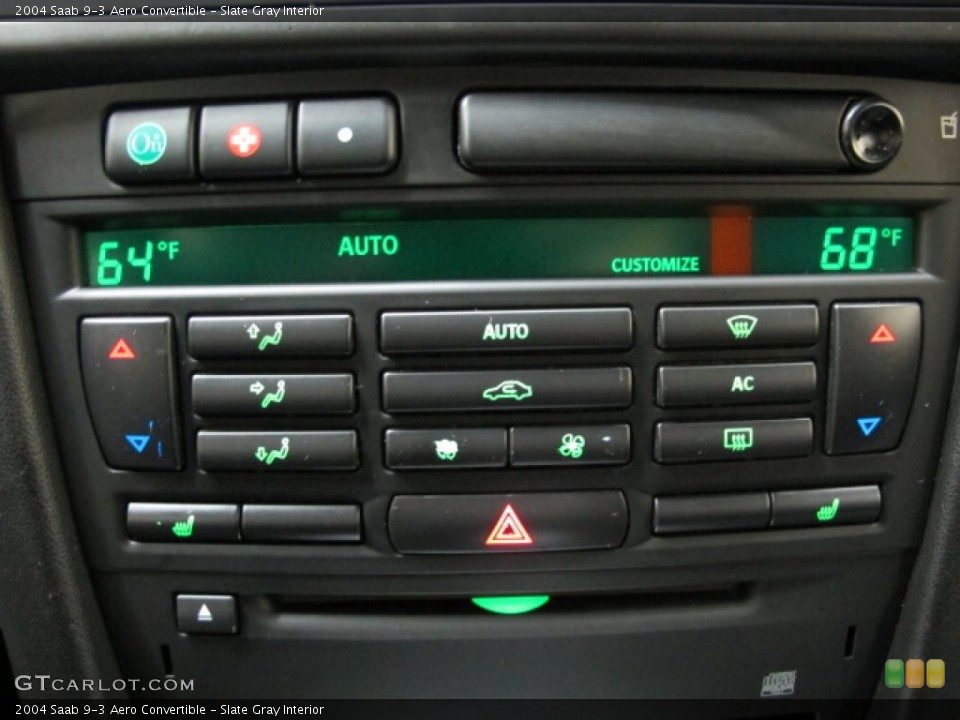 Slate Gray Interior Controls for the 2004 Saab 9-3 Aero Convertible #72187067