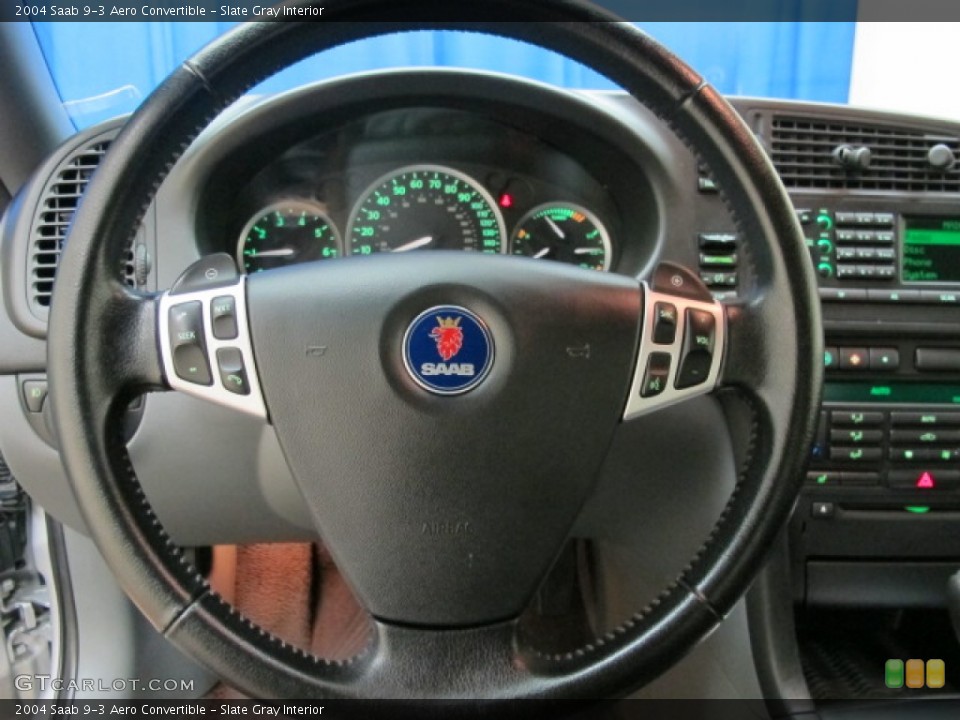 Slate Gray Interior Steering Wheel for the 2004 Saab 9-3 Aero Convertible #72187128