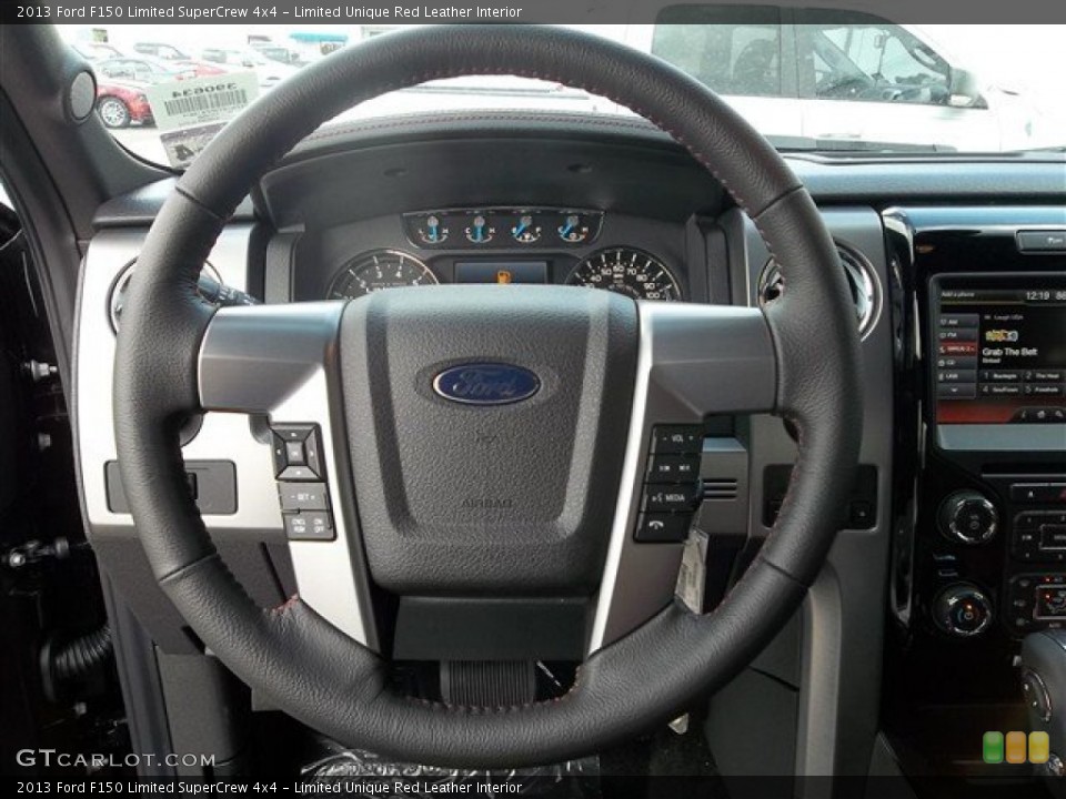 Limited Unique Red Leather Interior Steering Wheel for the 2013 Ford F150 Limited SuperCrew 4x4 #72191469