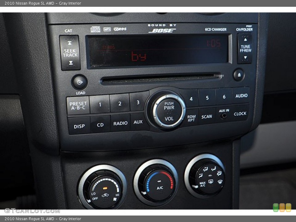 Gray Interior Controls for the 2010 Nissan Rogue SL AWD #72200136