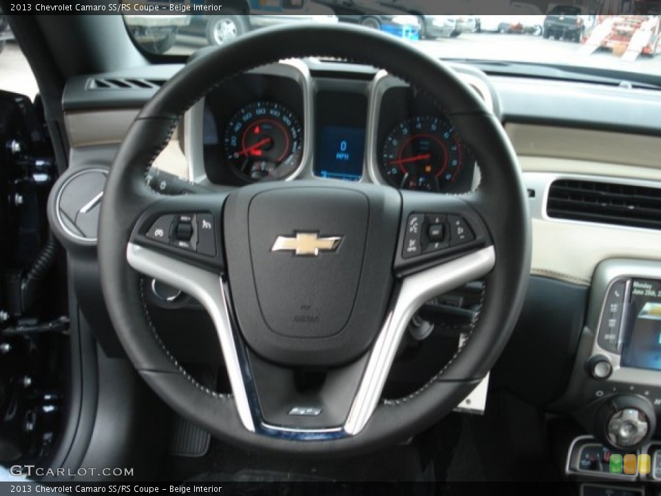 Beige Interior Steering Wheel for the 2013 Chevrolet Camaro SS/RS Coupe #72205613