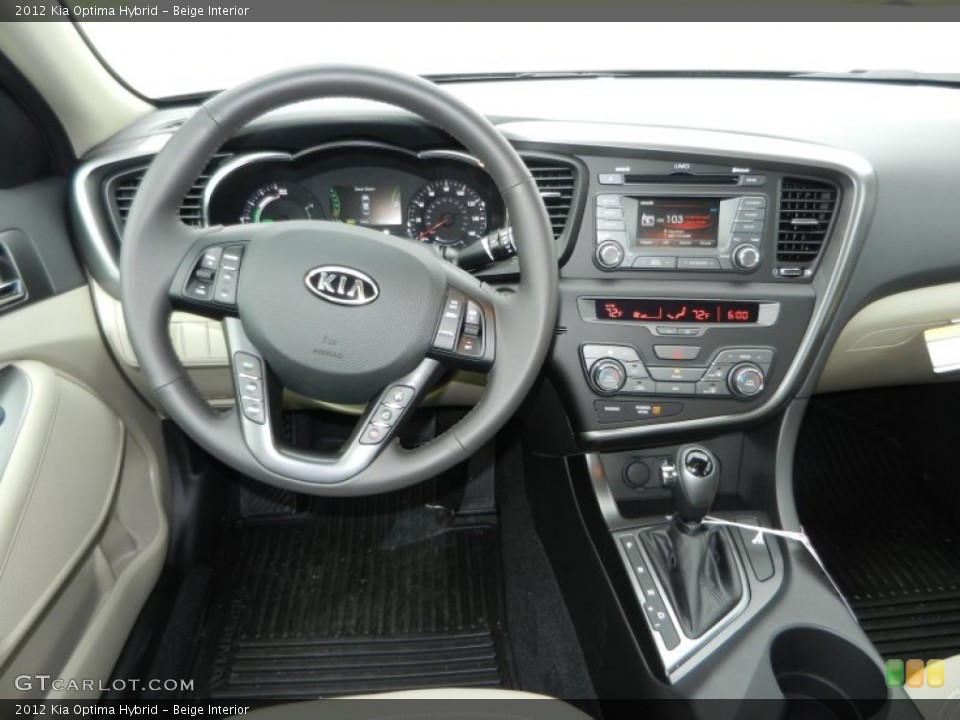 Beige Interior Dashboard for the 2012 Kia Optima Hybrid #72208775