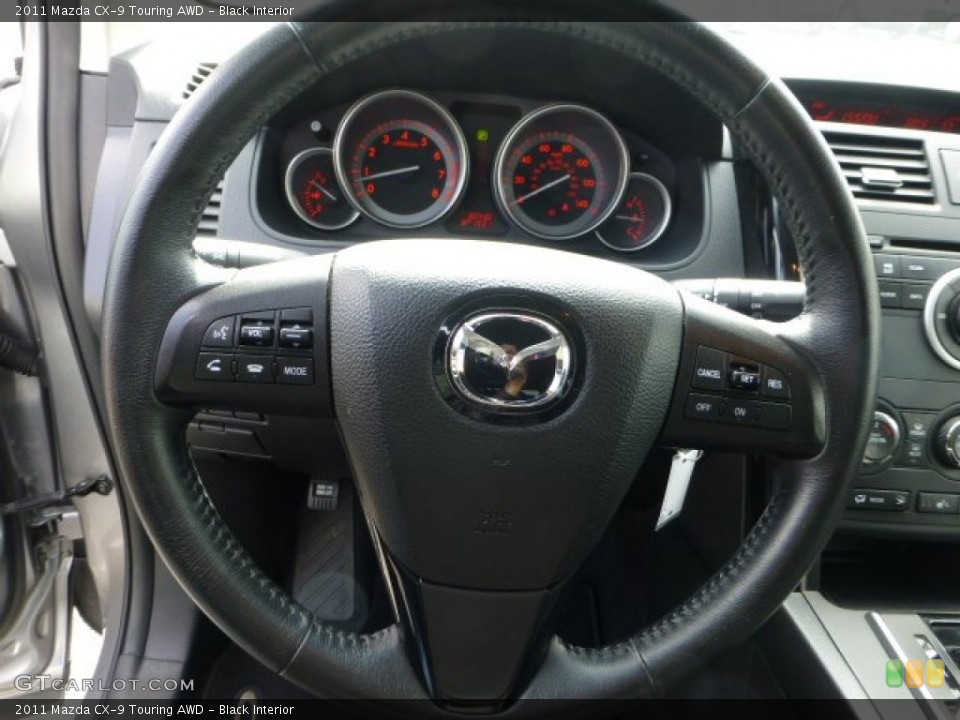 Black Interior Steering Wheel for the 2011 Mazda CX-9 Touring AWD #72210728