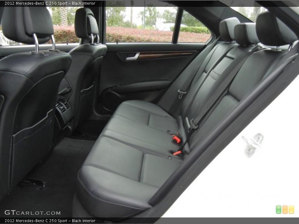 Black Interior Rear Seat for the 2012 Mercedes-Benz C 250 Sport #72211949