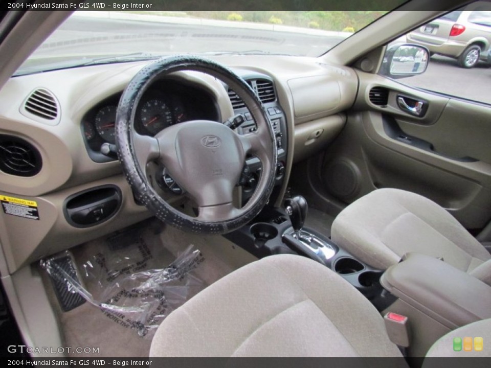 Beige Interior Prime Interior for the 2004 Hyundai Santa Fe GLS 4WD #72211959