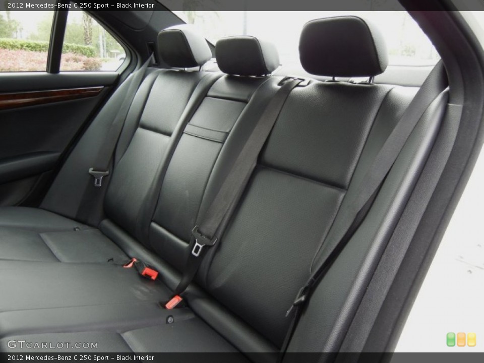 Black Interior Rear Seat for the 2012 Mercedes-Benz C 250 Sport #72211973