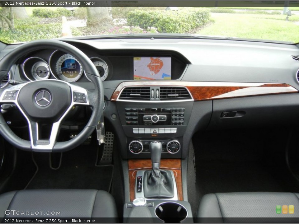 Black Interior Dashboard for the 2012 Mercedes-Benz C 250 Sport #72212063