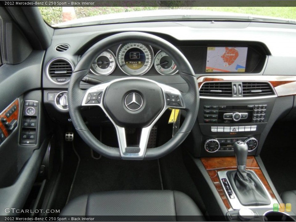 Black Interior Dashboard for the 2012 Mercedes-Benz C 250 Sport #72212088