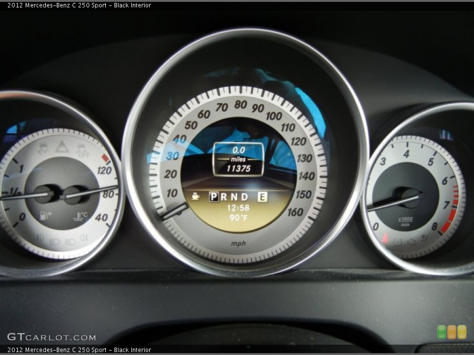 Black Interior Gauges for the 2012 Mercedes-Benz C 250 Sport #72212117