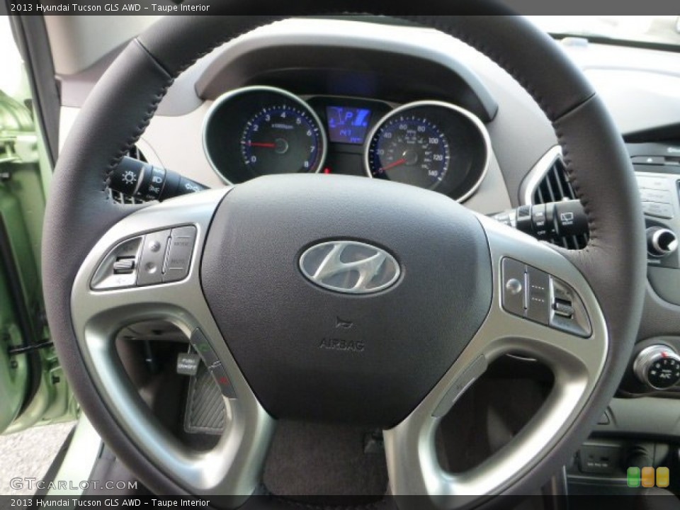 Taupe Interior Steering Wheel for the 2013 Hyundai Tucson GLS AWD #72212124
