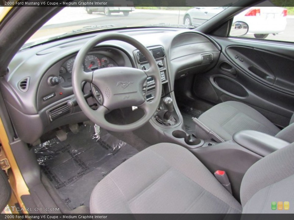 Medium Graphite Interior Prime Interior for the 2000 Ford Mustang V6 Coupe #72213999