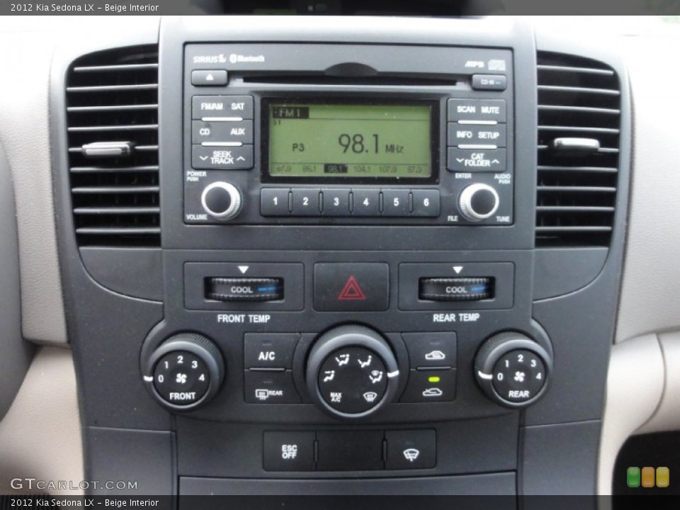 Beige Interior Controls for the 2012 Kia Sedona LX #72217925