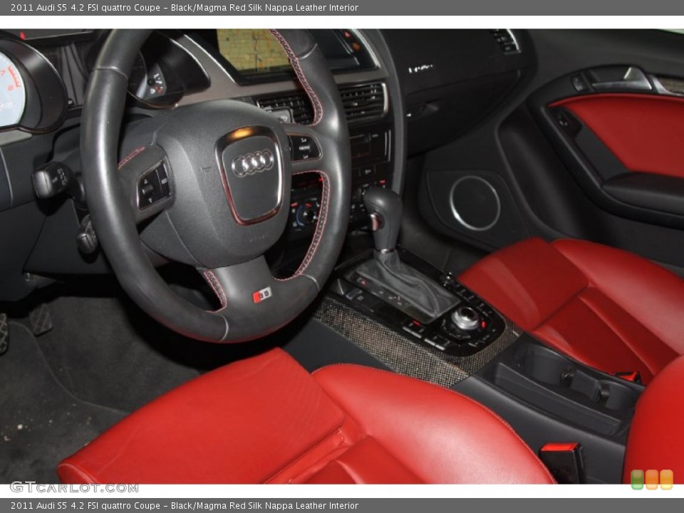 Black/Magma Red Silk Nappa Leather Interior Prime Interior for the 2011 Audi S5 4.2 FSI quattro Coupe #72231323