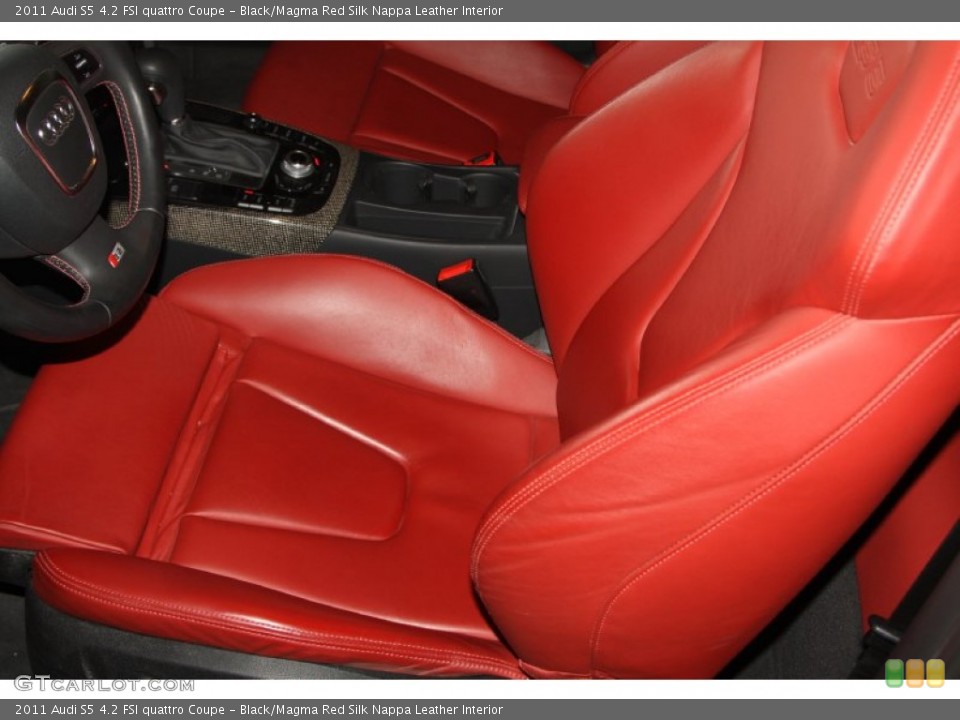 Black/Magma Red Silk Nappa Leather Interior Front Seat for the 2011 Audi S5 4.2 FSI quattro Coupe #72231346