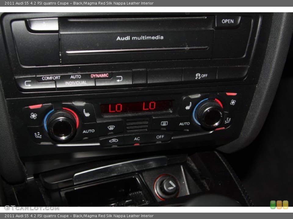 Black/Magma Red Silk Nappa Leather Interior Controls for the 2011 Audi S5 4.2 FSI quattro Coupe #72231578