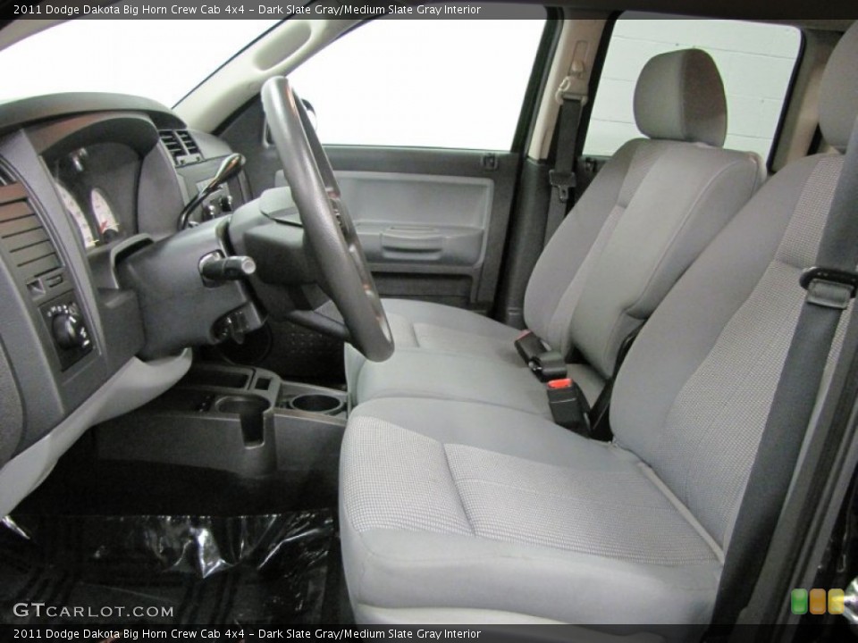Dark Slate Gray/Medium Slate Gray Interior Front Seat for the 2011 Dodge Dakota Big Horn Crew Cab 4x4 #72232992