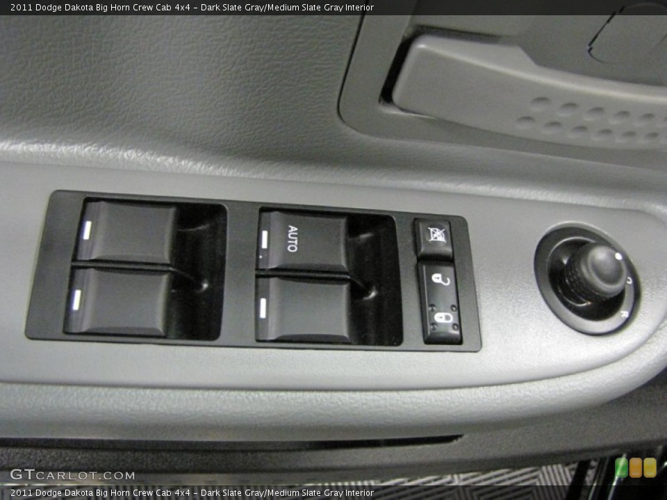 Dark Slate Gray/Medium Slate Gray Interior Controls for the 2011 Dodge Dakota Big Horn Crew Cab 4x4 #72233103