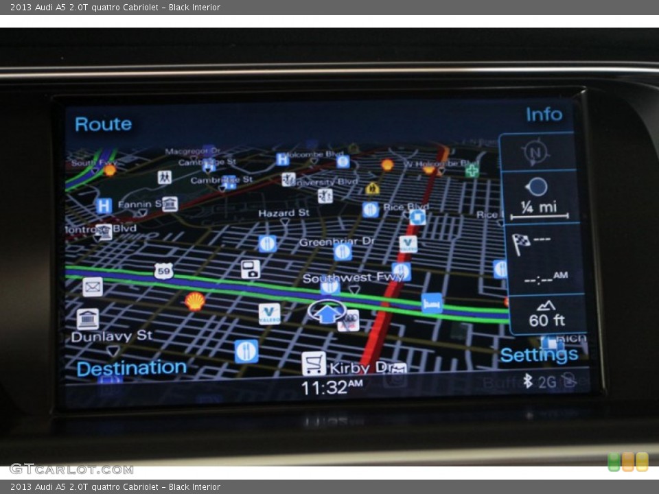 Black Interior Navigation for the 2013 Audi A5 2.0T quattro Cabriolet #72234236