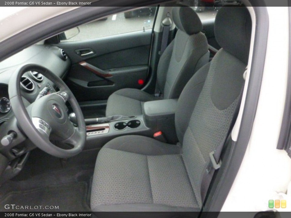 Ebony Black Interior Front Seat for the 2008 Pontiac G6 V6 Sedan #72239972