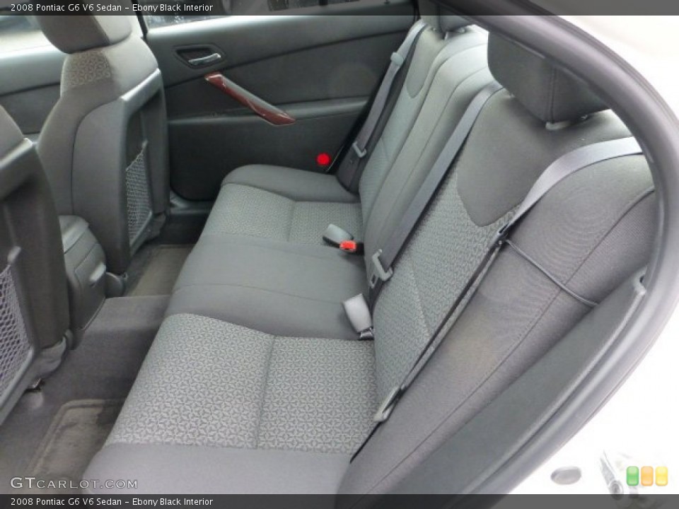 Ebony Black Interior Rear Seat for the 2008 Pontiac G6 V6 Sedan #72239984