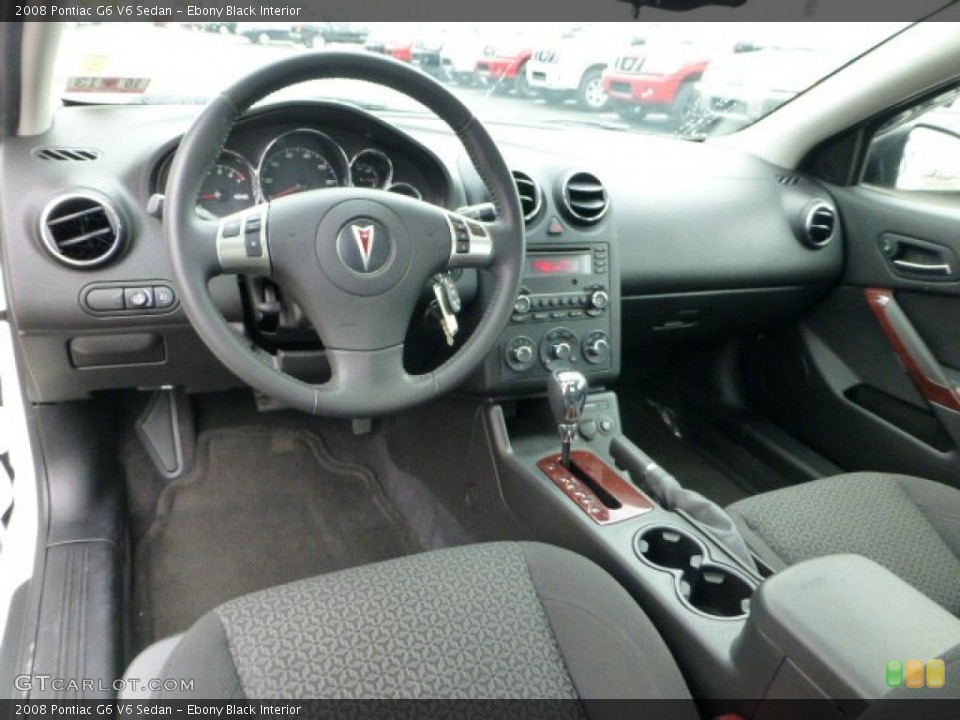 Ebony Black Interior Prime Interior for the 2008 Pontiac G6 V6 Sedan #72239999