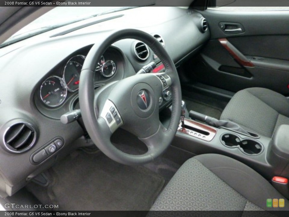 Ebony Black Interior Prime Interior for the 2008 Pontiac G6 V6 Sedan #72240137