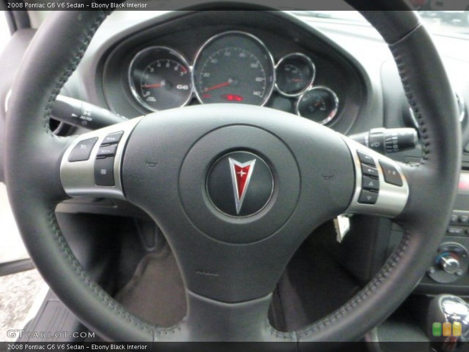 Ebony Black Interior Steering Wheel for the 2008 Pontiac G6 V6 Sedan #72240152