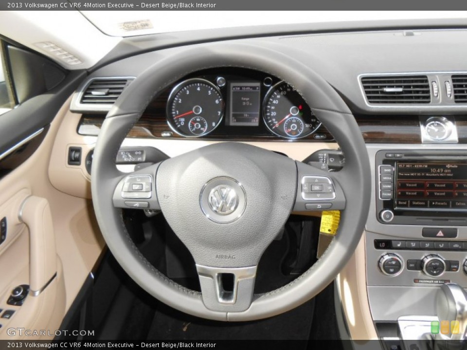 Desert Beige/Black Interior Steering Wheel for the 2013 Volkswagen CC VR6 4Motion Executive #72243602
