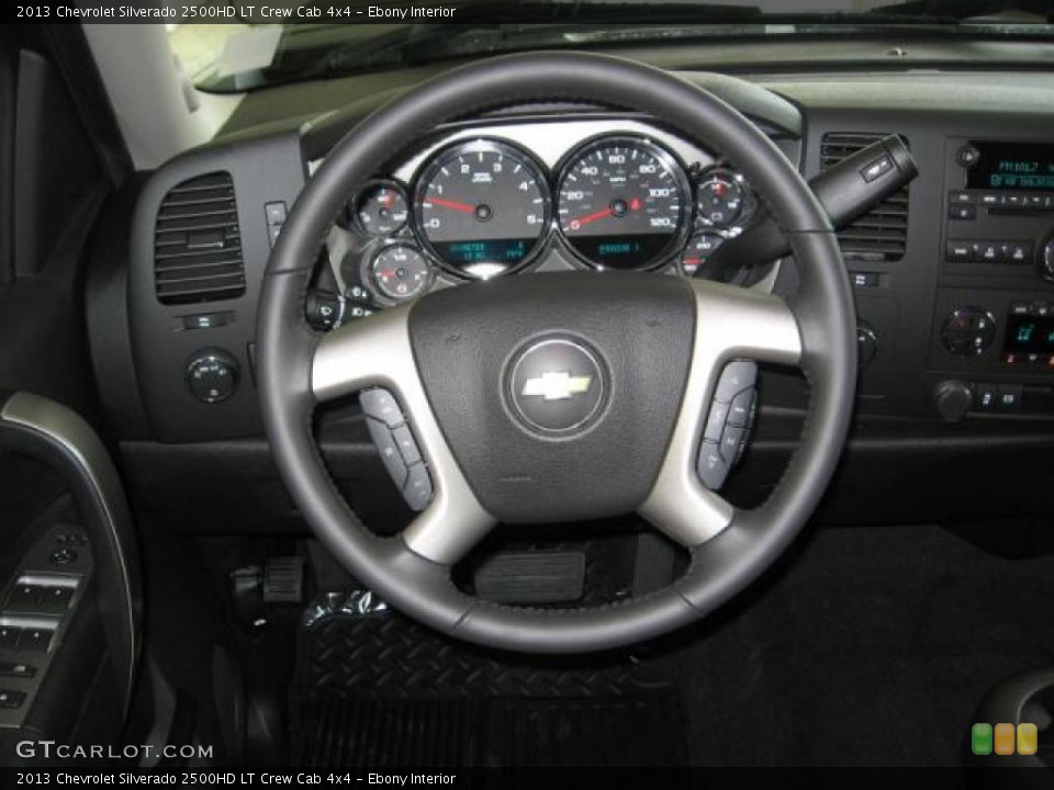 Ebony Interior Steering Wheel for the 2013 Chevrolet Silverado 2500HD LT Crew Cab 4x4 #72249508