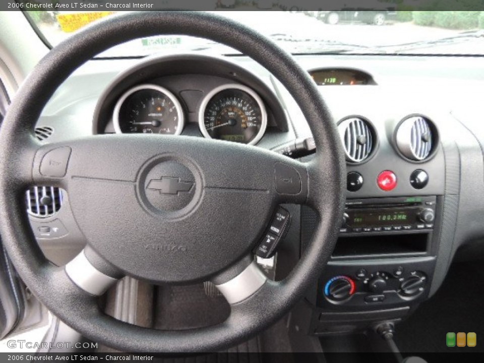Charcoal Interior Steering Wheel for the 2006 Chevrolet Aveo LT Sedan #72250557