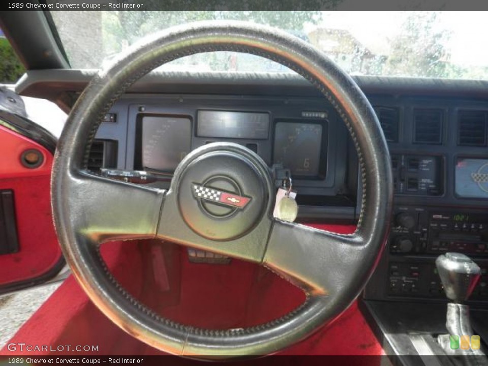 Red Interior Steering Wheel for the 1989 Chevrolet Corvette Coupe #72256003