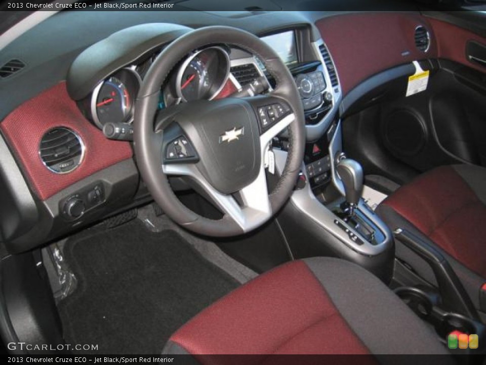 Jet Black/Sport Red Interior Prime Interior for the 2013 Chevrolet Cruze ECO #72259654