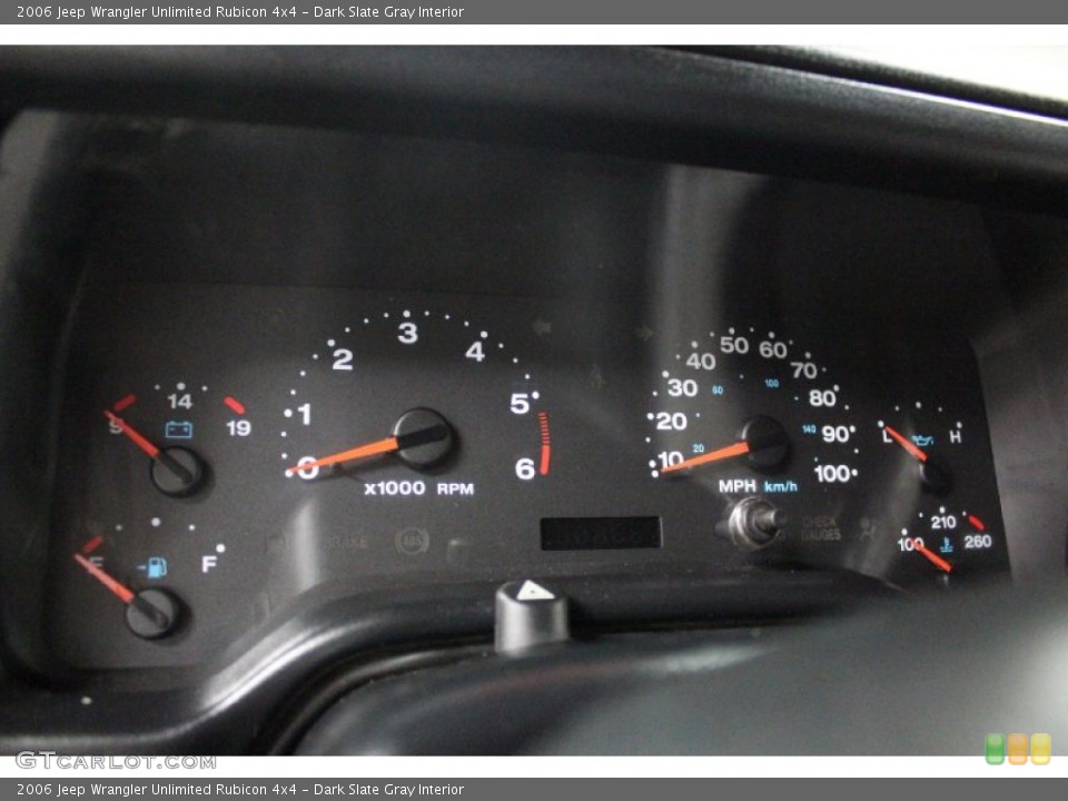 Dark Slate Gray Interior Gauges for the 2006 Jeep Wrangler Unlimited Rubicon 4x4 #72263251
