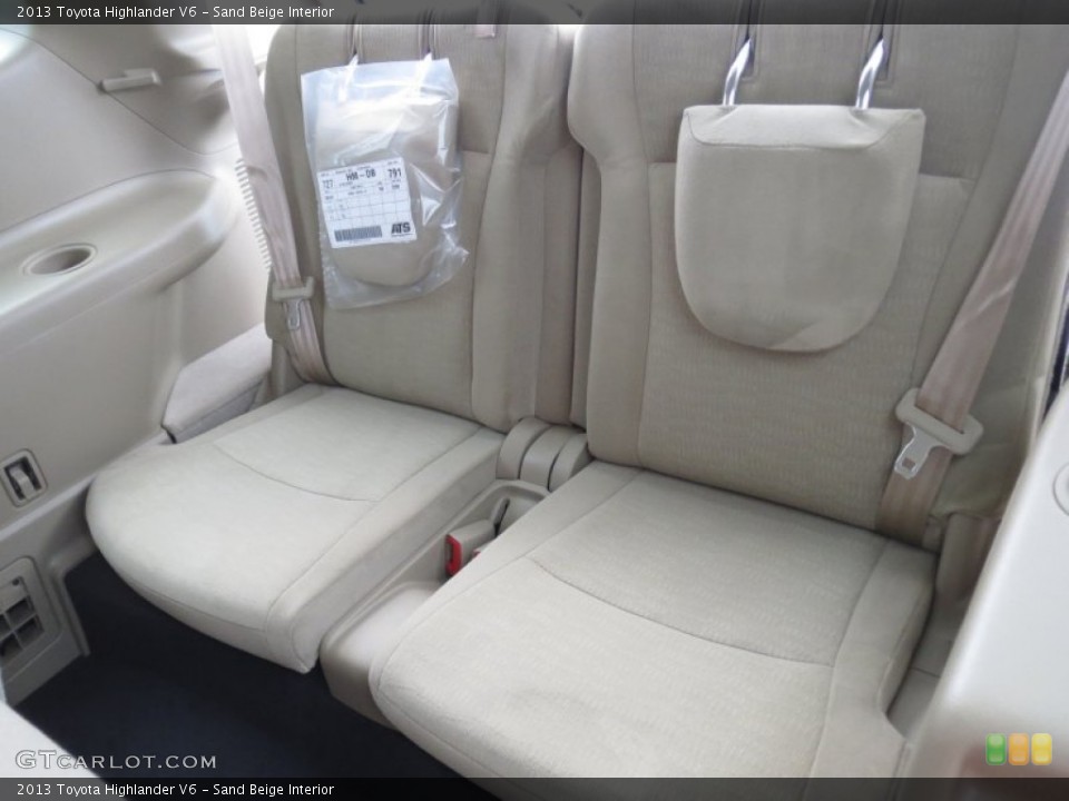 Sand Beige Interior Rear Seat for the 2013 Toyota Highlander V6 #72265699