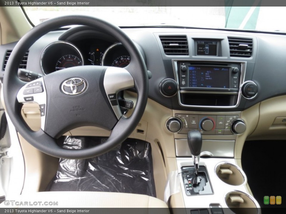 Sand Beige Interior Dashboard for the 2013 Toyota Highlander V6 #72265789