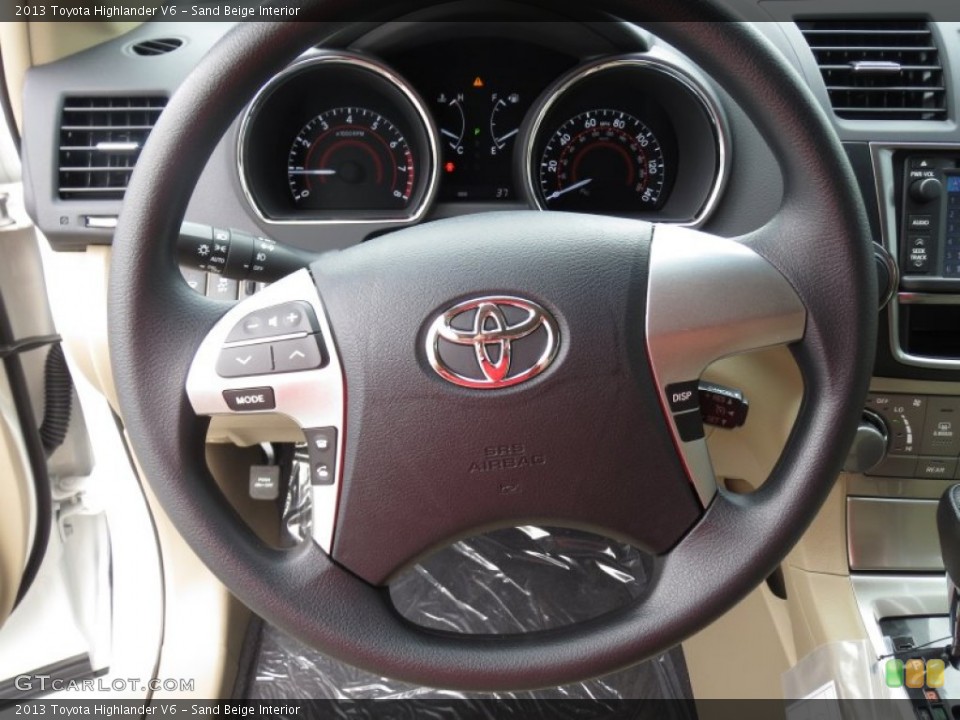 Sand Beige Interior Steering Wheel for the 2013 Toyota Highlander V6 #72265890