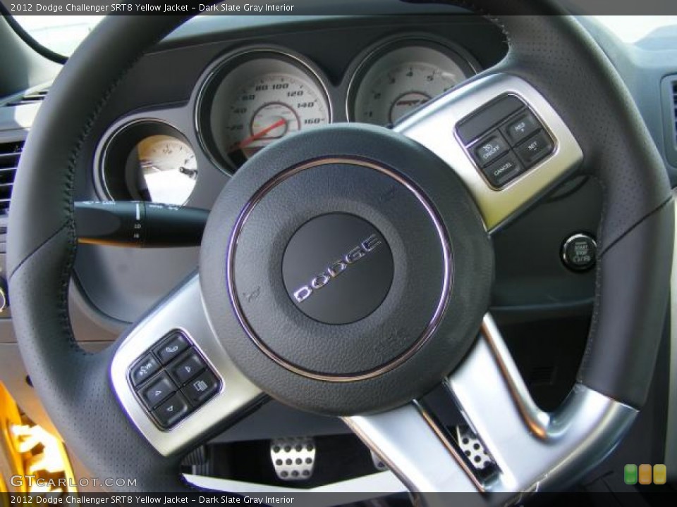 Dark Slate Gray Interior Steering Wheel for the 2012 Dodge Challenger SRT8 Yellow Jacket #72272635