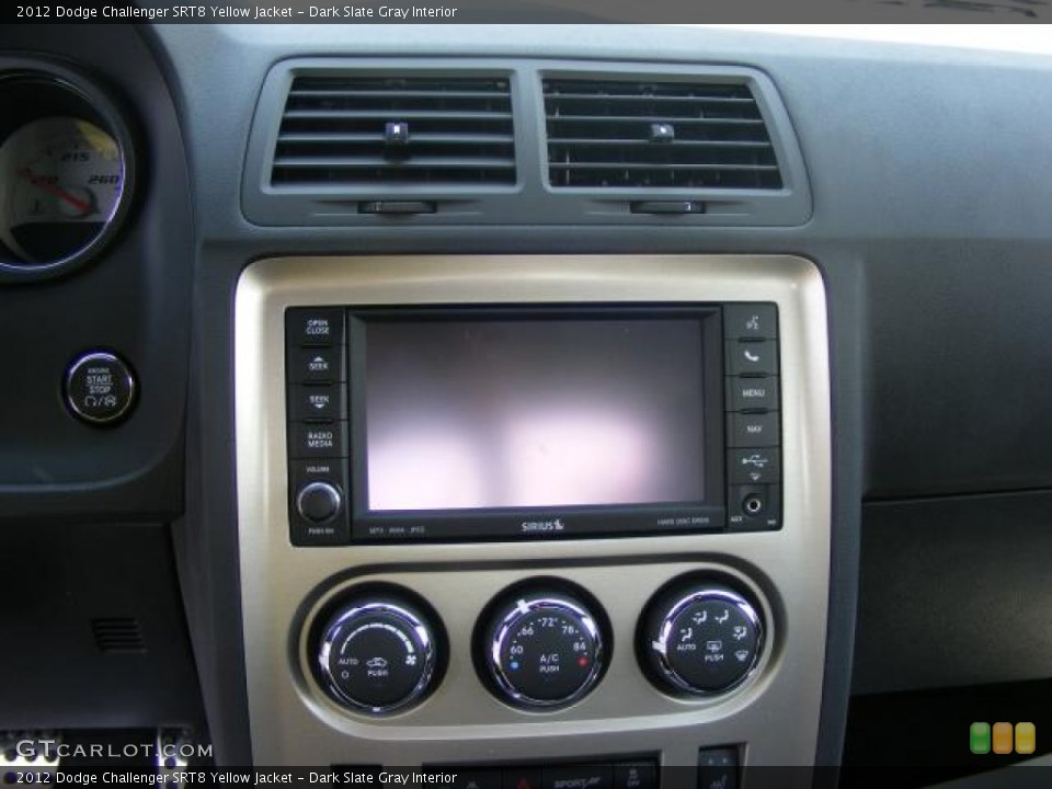 Dark Slate Gray Interior Controls for the 2012 Dodge Challenger SRT8 Yellow Jacket #72272680