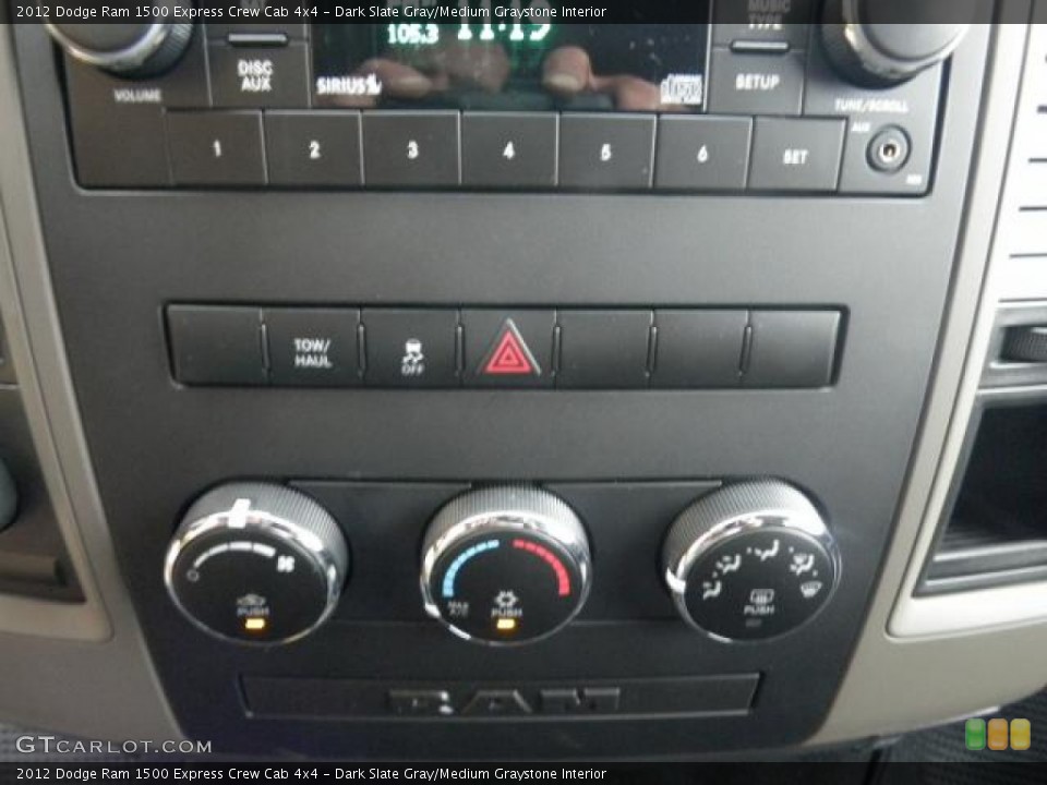 Dark Slate Gray/Medium Graystone Interior Controls for the 2012 Dodge Ram 1500 Express Crew Cab 4x4 #72291712