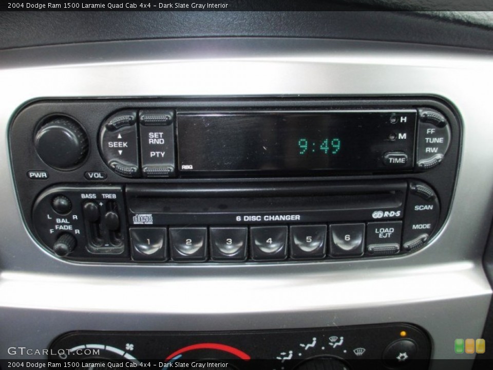 Dark Slate Gray Interior Audio System for the 2004 Dodge Ram 1500 Laramie Quad Cab 4x4 #72294002