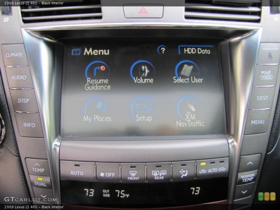 Black Interior Controls for the 2009 Lexus LS 460 #72302008